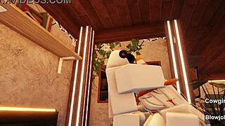 slutty traffic cone submits to blowjob domination