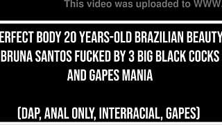 Bruna Santos Rides Three Big Black Cocks With Ass Shaking