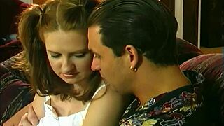 julia inhales the cock and spreads her bare shaven pussy for her boyfriend, want to see?