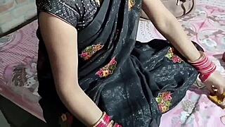Indian bride pisses in black saree at wedding ranch.