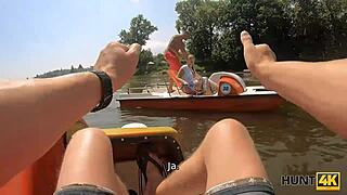 Curvy milf blows stranger in public