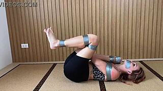 Horny girlfriend tied up and punished with vibrator!