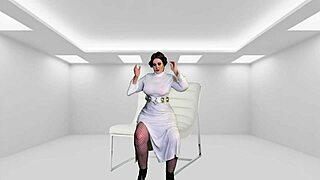 granny princess leia explores the dark side with finger fucking and cum