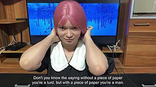 Step sister models student uniform for blowjob demo