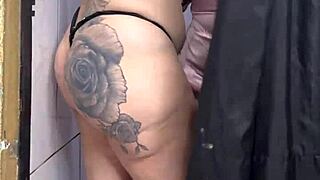 Big-Assed Trans Enters Store Dressing Room And Fucks Customer Hard