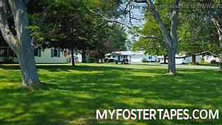 macy meadows and alexis zara, lonely fosters, offer their bodies for licking and muff diving in nature with daddy uncle.