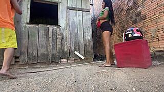 Couldn't resist sitting on Flakael's monster cock in the backyard while he works?