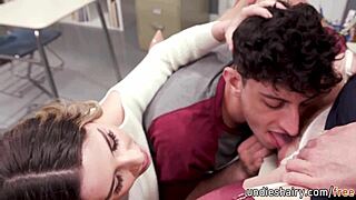 Busty Teacher Makes Student Lick Pussy and Fuck Hard Cock - Rachael Cavalli, Chanel Camryn, Nick Strokes