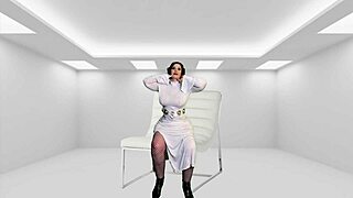 granny princess leia explores the dark side with finger fucking and cum