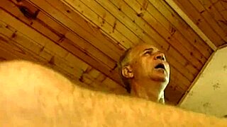 Blonde Mature MILF's Hairy Pussy Fumbled by Two Cocks.