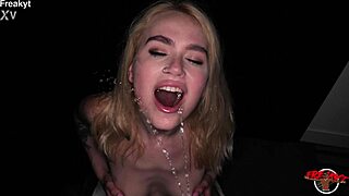 horny blonde slut greta foss gets her ass destroyed with a buttplug and ends up licking it clean while spreading wide.