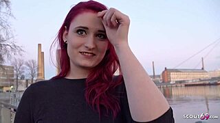 German Scout Fucks Redhead Student Melina In Street Casting For Money