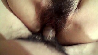 Hairy Japanese pussy creampie POV 😍
