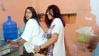 we moaned while fingering each other with toys in front of the painter