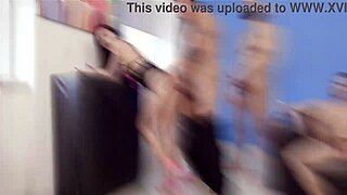 kristy black in group scene with rough action