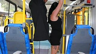 Brunette Feels Dirty Groping On Bus