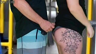 Brunette Feels Dirty Groping On Bus