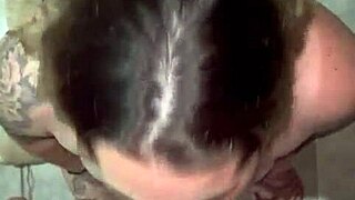 Blonde girlfriend gets sloppy blowjob and cum in nose for all day smell