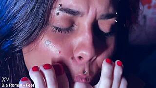 playful rotten venus tickles bound bia's perfect feet.