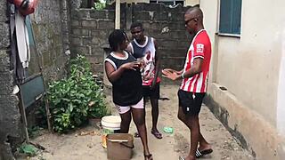 She Couldn't Resist Fucking Those Two Huge Dicks in the Hood