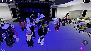 Dancing with naughty girls in the roblox party hall feels so exciting