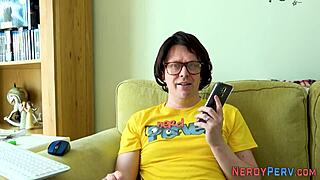 leeds nerd tricks skinny brit into first-time fingering on bed