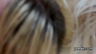 fuck doll gets her tight pussy filled with warm pee and squirts 😍