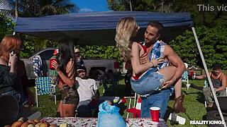 Partying in the bush with athletic bodybuilders 😎