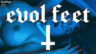 Dirty old man dominates tight pussy and small feet