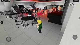 Dancing with naughty girls in the roblox party hall feels so exciting