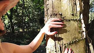 stepdaughter teases in woods