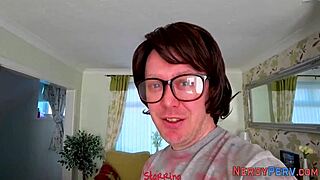 Big tit slut swallows nerd's dick for the first time