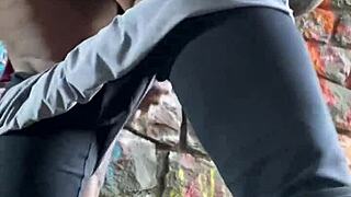 Sexy bbw Remi creampied in tunnel 😏