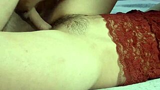 Passionate couple cums on hairy pussy in missionary