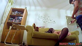 Big tit slut swallows nerd's dick for the first time