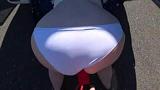 Girlfriend's Passionate Strap-On Fuck Outdoors