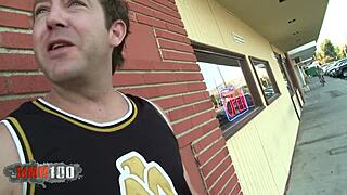 this horny blonde milf with a big ass gets fucked hard by a massive cock. she takes deepthroat and cum in mouth too.