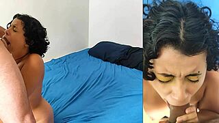 oh gosh, this sexy petite latina's smokin' while her tight pussy gets stuffed with cum, ya know?