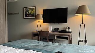 Step mom helps with sons accidental boner in hotel shower during family emergency support