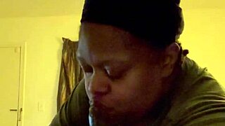 Amateur Bbw With Big Ass And Belly Sucking Huge Black Cock In Bedroom Deepthroat