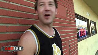 this horny blonde milf with a big ass gets fucked hard by a massive cock. she takes deepthroat and cum in mouth too.