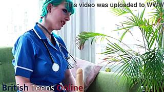 Blue Haired Alternative Nurse Handles Your Cock in Sexy Cosplay Appointment