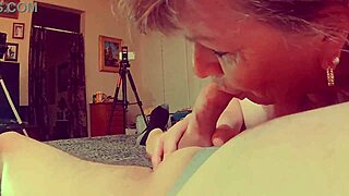 hey granny blue here, giving you a personal pov suck on your hard cock 😘👅