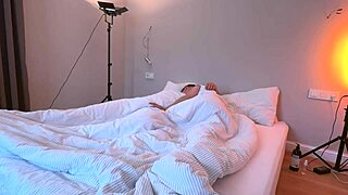 Couples start the morning with intimate sex as she wakes him up using a gentle blow job.