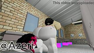 Guy fucked friend with big cock in public toilet like roblox
