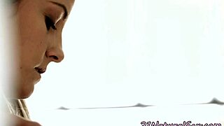 Classy solo European model fingers her tight cunt erotically