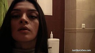 busty amateur woman gently rubs her damp bush in solo session