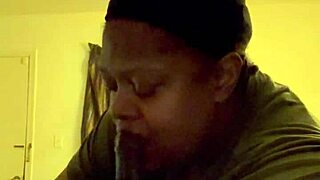 Amateur Bbw With Big Ass And Belly Sucking Huge Black Cock In Bedroom Deepthroat