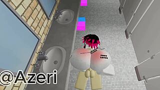 Guy fucked friend with big cock in public toilet like roblox