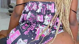 Ebony stepsister wants sex with the horny neighbor sharing big black cock in bed